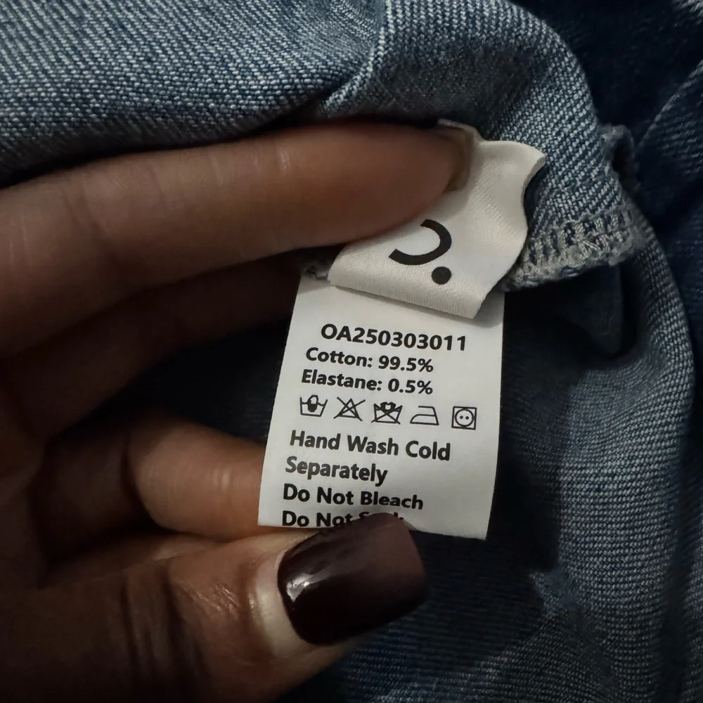Commense Halter Neck Buckle Detail Denim Dress - Picture 9 of 9